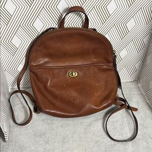 Margot New York Leather Backpack brown adjustable straps large soft lined inside